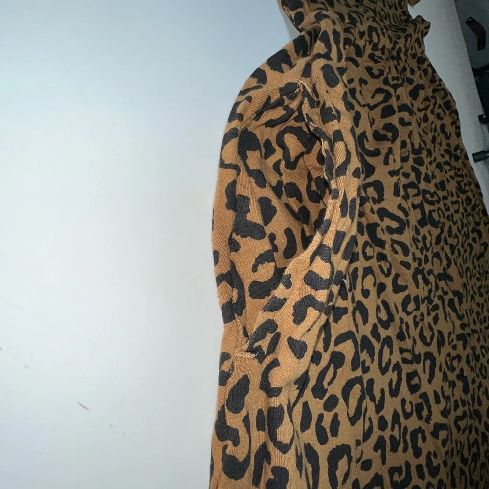 Old Navy Dress Girls L 10-12 Brown Leopard Print Tiered‎ Cap Sleeve Animal Print